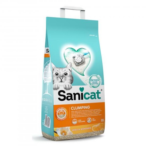 Posip za mačke Sanicat Clumping Vanila-Mandarina 8L